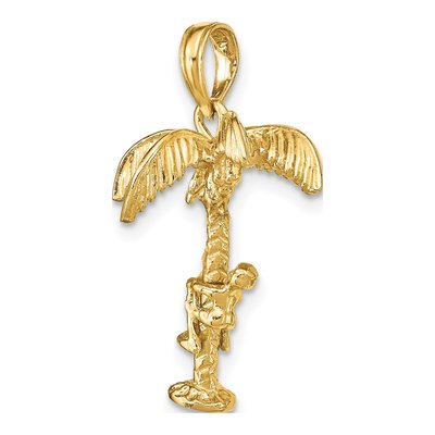14K Yellow Gold 3D Palm Tree Charm – view 7