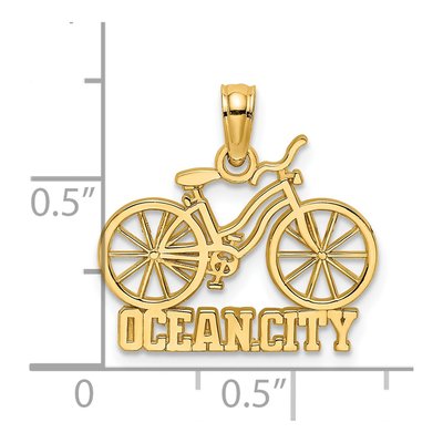 14K Yellow Gold Ocean City Bicycle Charm – view 4