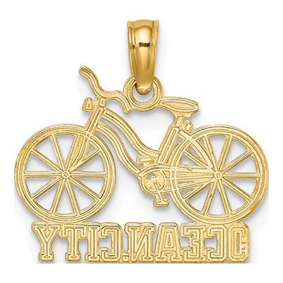 14K Yellow Gold Ocean City Bicycle Charm – view 5