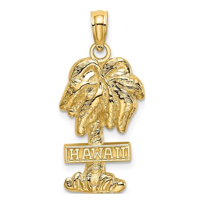 14K Yellow Gold Hawaii Palm Tree Charm