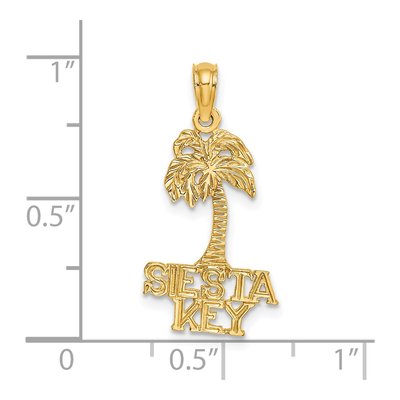 14K Yellow Gold Siesta Key Palm Tree Charm – view 4