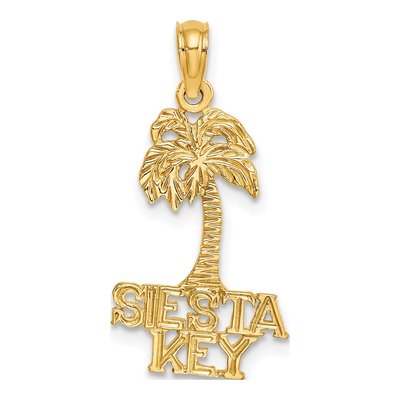 14K Yellow Gold Siesta Key Palm Tree Charm