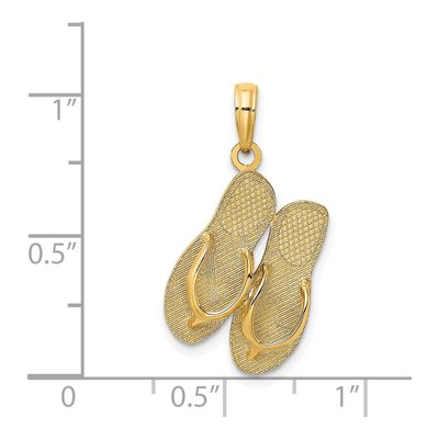 14K Yellow Gold San Diego Flip-Flop Charm – view 4