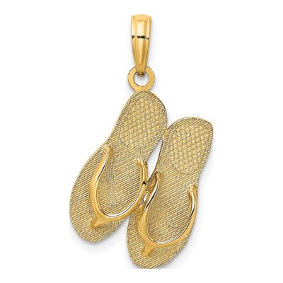 14K Yellow Gold San Diego Flip-Flop Charm