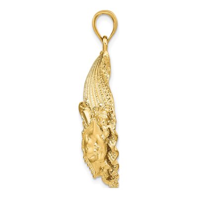 14K Yellow Gold Scallop Shell Crab Pendant – view 3
