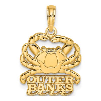 14K Yellow Gold Outer Banks Crab Charm