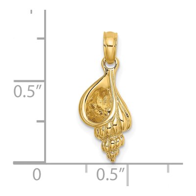 14K Yellow Gold 3D Mini Conch Shell Charm – view 4