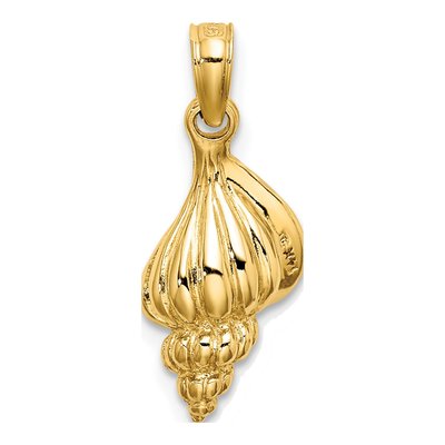 14K Yellow Gold 3D Mini Conch Shell Charm – view 5
