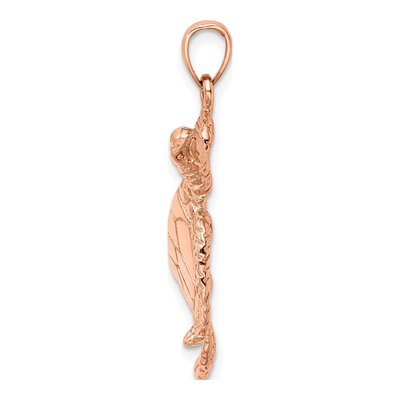 14K Rose Gold Textured Sea Turtle Pendant – view 3
