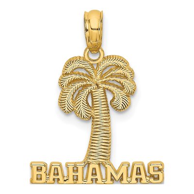 14K Yellow Gold Bahamas Palm Tree Charm