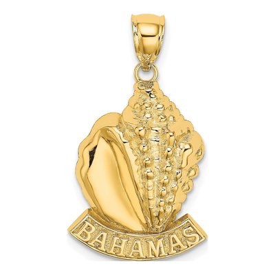 14K Yellow Gold Bahamas Conch Shell Charm
