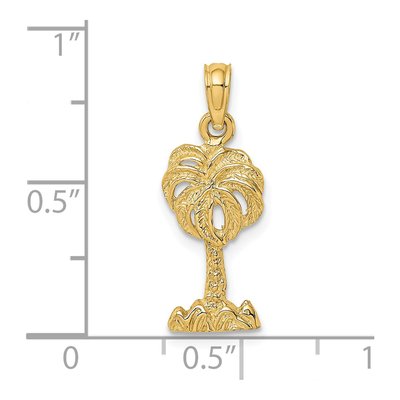 14K Yellow Gold Palm Tree Pendant – view 4