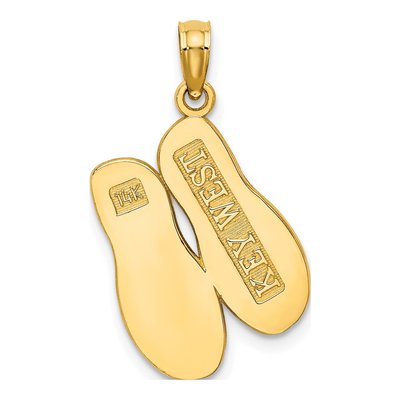 14K Yellow Gold Key West Flip Flop Charm – view 4