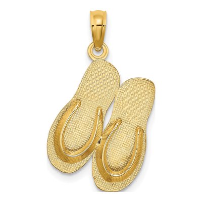 14K Yellow Gold Key West Flip Flop Charm