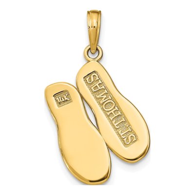 14K Yellow Gold Reversible Flip Flops Pendant – view 4