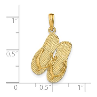 14K Yellow Gold Reversible Flip Flops Pendant – view 5