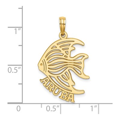 14K Yellow Gold Cut-Out Angelfish Pendant – view 4
