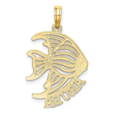 14K Yellow Gold Cut-Out Angelfish Pendant – view 5