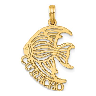 14K Yellow Gold Angelfish Pendant