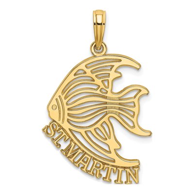 14K Yellow Gold St Martin Angelfish Charm