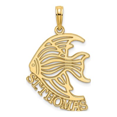 14K Yellow Gold Angelfish Charm