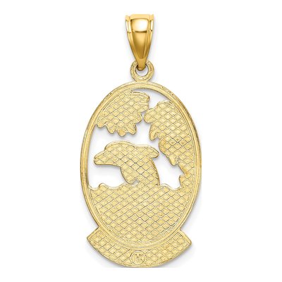 14K Yellow Gold Aruba Dolphin Sunset Frame Charm – view 5