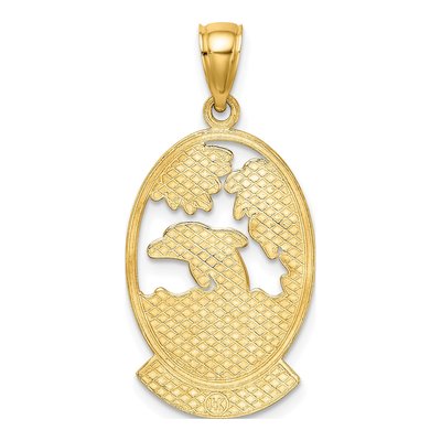 14K Yellow Gold Barbados Dolphin Sunset Charm – view 5