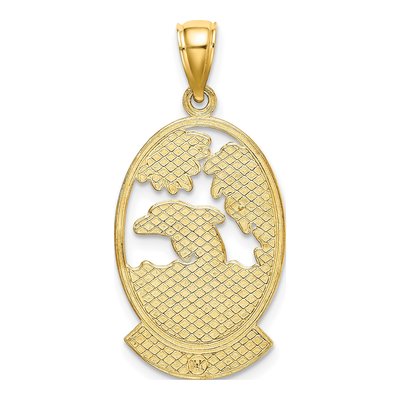 14K Yellow Gold Dolphin Sunset Pendant – view 5