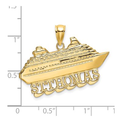 14K Yellow Gold St Thomas Cruise Ship Charm – view 4