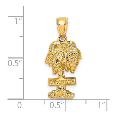 14K Yellow Gold Aruba Palm Tree Pendant – view 4