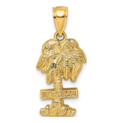 14K Yellow Gold Curacao Palm Tree Charm