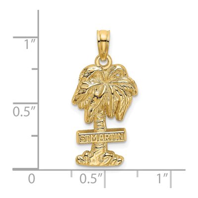 14K Yellow Gold St Martin Palm Tree Charm – view 4