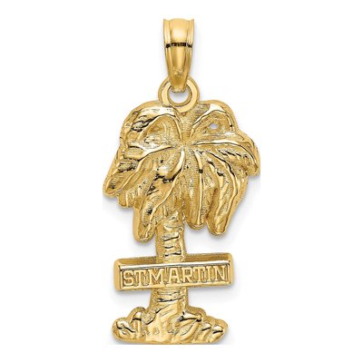 14K Yellow Gold St Martin Palm Tree Charm