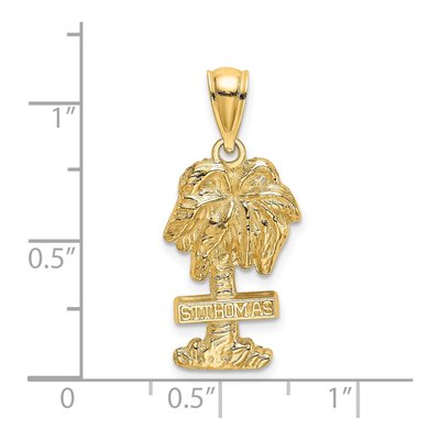 14K Yellow Gold St Thomas Palm Tree Charm – view 4
