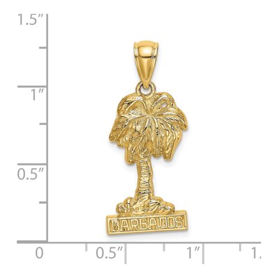 14K Yellow Gold Barbados Palm Tree Charm – view 4