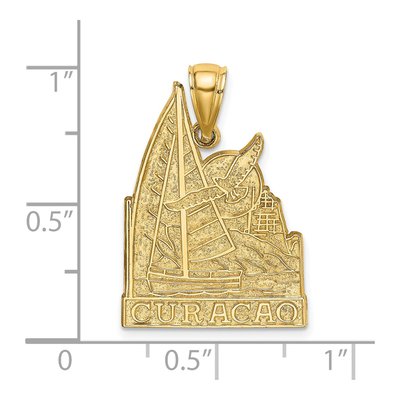 14K Yellow Gold Sailboat Seagull Pendant – view 4
