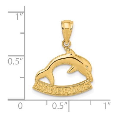 14K Yellow Gold Barbados Dolphin Pendant – view 4