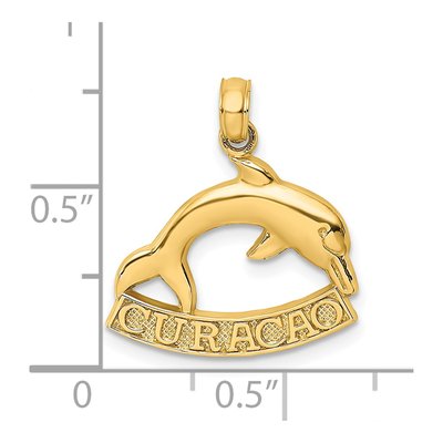 14K Yellow Gold Dolphin Pendant – view 4