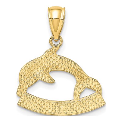 14K Yellow Gold Dolphin Charm – view 4