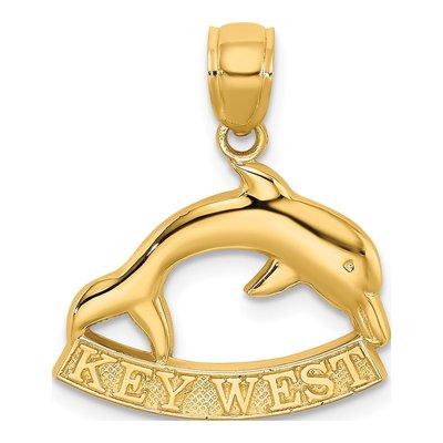 14K Yellow Gold Dolphin Charm