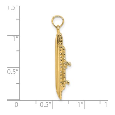 14K Yellow Gold 3D Cruise Ship Pendant – view 4