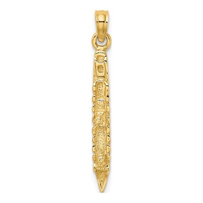 14K Yellow Gold 3D Cruise Ship Pendant – view 5