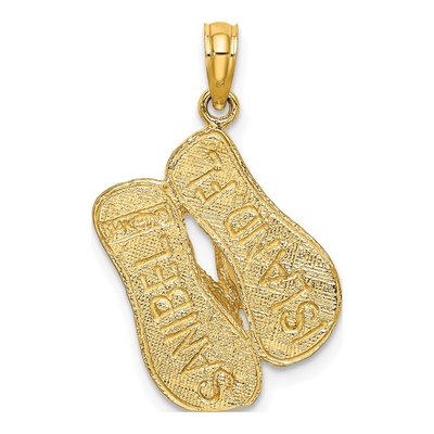 14K Yellow Gold Sanibel Island Flip-Flop Charm – view 4