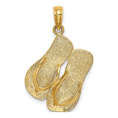 14K Yellow Gold Sanibel Island Flip-Flop Charm