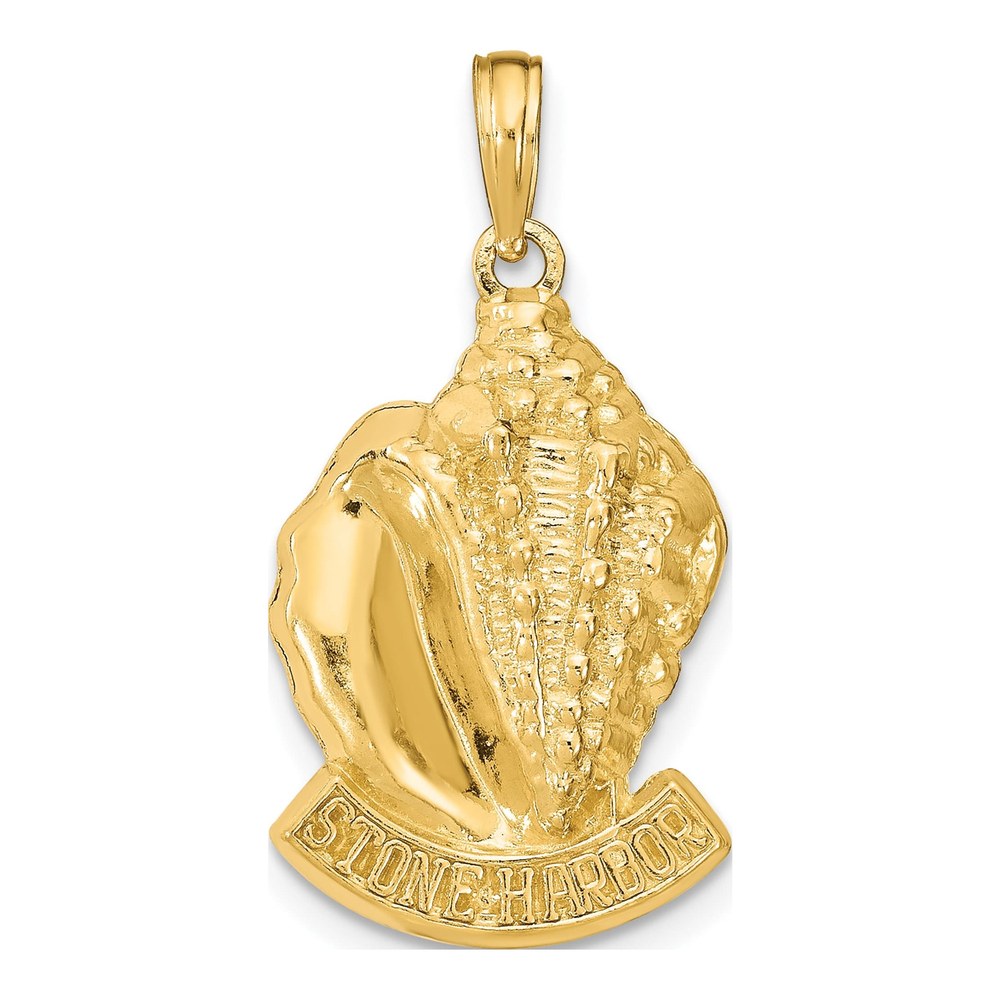 14K Yellow Gold Conch Shell Pendant