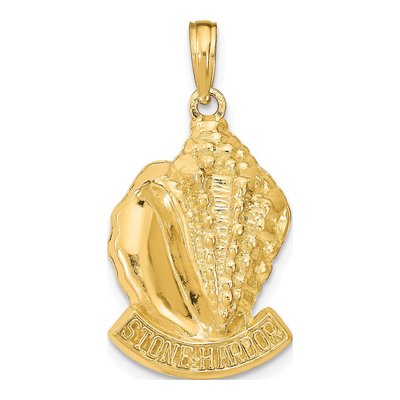 14K Yellow Gold Conch Shell Pendant