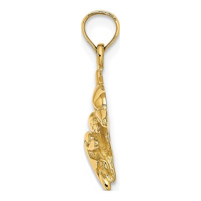 14K Yellow Gold Dolphin Baby Dolphins Charm – view 3