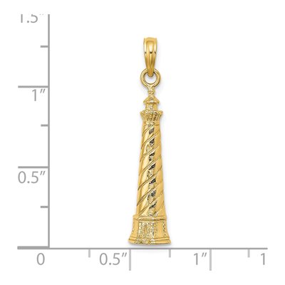 14K Yellow Gold Cape Hatteras Lighthouse Charm – view 4
