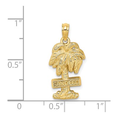 14K Yellow Gold San Diego Palm Tree Charm – view 4