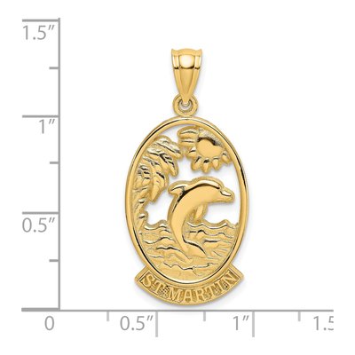 14K Yellow Gold St Martin Dolphin Sunset Charm – view 4